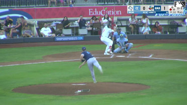 Danny Serretti out on a sacrifice fly to left fielder Tyler Whitaker. Druw Jones scores.