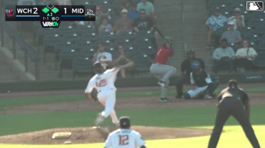 Garrett Spain out on a sacrifice fly to left fielder Cameron Leary. Marek Houston scores.