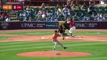 John Peck homers (9) on a fly ball to right field.