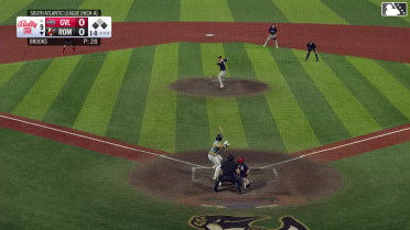 Cody Miller out on a sacrifice fly to left fielder Yophery Rodriguez. Eric Hartman scores.