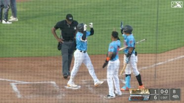 Nelson Rada belts a two-run homer to right-center
