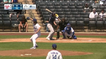 Tirso Ornelas homers (4) on a fly ball to right center field.