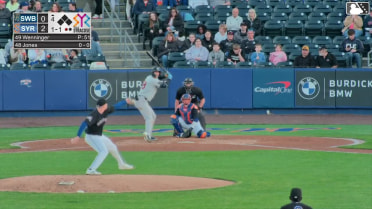 Spencer Jones homers (4) on a fly ball to center field.