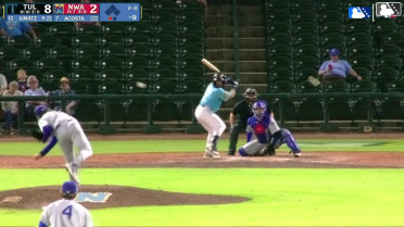 Angel Acosta homers (2) on a line drive to right field.
