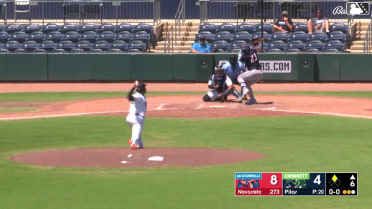 Brian Navarreto singles on a ground ball to center fielder DaShawn Keirsey Jr. Maximo Acosta scores.