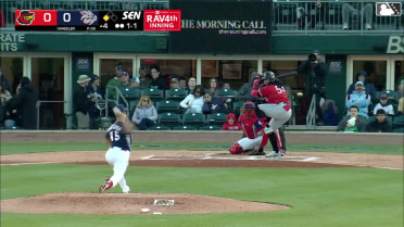 Andrés Chaparro singles on a soft fly ball to second baseman Robert Moore. Harry Ford scores.