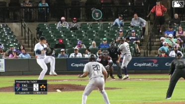 Jhonny Pereda out on a sacrifice fly to left fielder Parker Chavers. Brock Rodden scores.