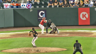 Nick Mitchell out on a sacrifice fly to left fielder Fernando Peguero. T.J. White scores.