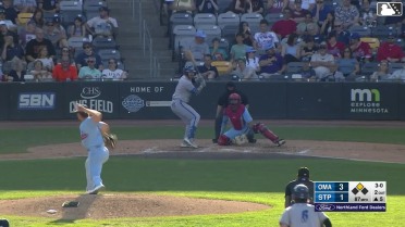 John Rave singles on a ground ball to center fielder Ben Ross. Dustin Dickerson scores.