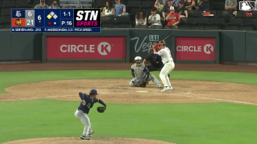 Brian Serven out on a sacrifice fly to left fielder Aaron Zavala. Cade Marlowe scores.