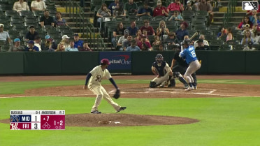 Brayan Buelvas triples (1) on a fly ball to center fielder Orlando Martinez.