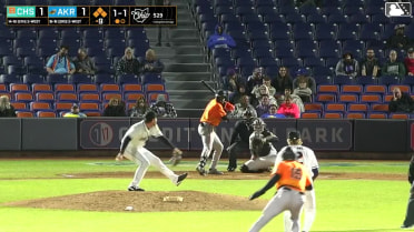 Thomas Sosa out on a sacrifice fly to right fielder Joe Lampe. Ethan Anderson scores. Frederick Bencosme to 3rd.