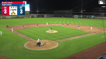 Austin Charles singles on a line drive to center fielder Leonel Espinoza. Derlin Figueroa scores. Jose Cerice to 3rd. Nolan Sailors to 2nd.