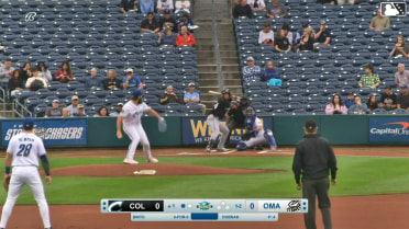 Juan Brito homers (5) on a fly ball to right field.
