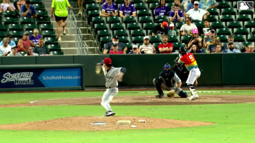 Kyle DeBarge homers (10) on a fly ball to left field.