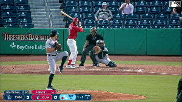 Jack Barker doubles (1) on a fly ball to left fielder Brando Mayea. Nolan Beltran scores.
