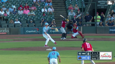 Ronny Simon doubles (26) on a sharp line drive to right fielder Héctor Rodríguez. Derek Berg scores. Termarr Johnson scores.