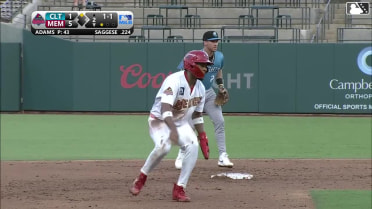 Thomas Saggese homers (3) on a fly ball to left field. Victor Scott II scores.