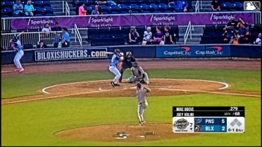 Mike Boeve homers (8) on a fly ball to center field.