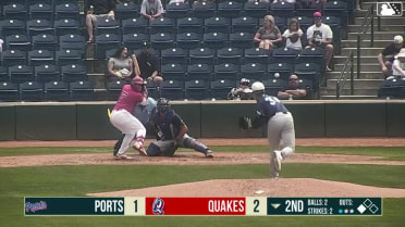 Kevyn Castillo lines into a double play, pitcher Josiah Romeo to third baseman Daniel Bucciero. John Wimmer out at 3rd.