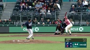 Jakson Reetz singles on a line drive to center fielder Ryan Waldschmidt. Victor Labrada scores. Connor Joe to 2nd.