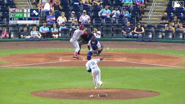 Austin Murr flies into a double play, center fielder Jacob Humphrey to third baseman Kyle Karros. Aroon Escobar out at 3rd.