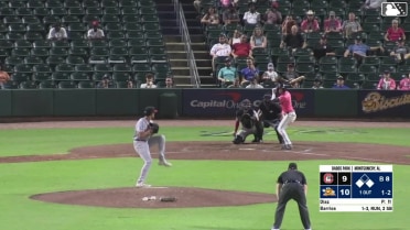 Gregory Barrios singles on a soft ground ball to third baseman Cam Collier. Connor Hujsak scores. Ryan Spikes to 2nd.