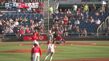 Branden Boissiere singles on a sharp ground ball to right fielder Nelly Taylor. Sam Petersen scores.