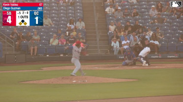 Diego Guzman grounds into a double play, third baseman Matt Halbach to second baseman Alex Madera to first baseman Drew Bowser. Tyriq Kemp out at 2nd. Diego Guzman out at 1st.