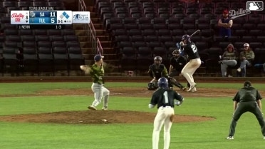 Kyle Nevin homers (1) on a fly ball to right center field. Kendall George scores. Josue De Paula scores.