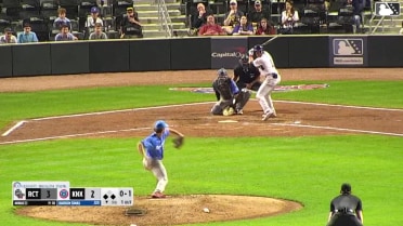 Karson Simas singles on a ground ball to center fielder Matthew Lugo. Jordan Nwogu scores. Alex Madera to 3rd.