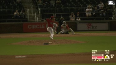 Tucker Flint singles on a ground ball to second baseman Colby Shelton, deflected by first baseman Anthony DePino. Raudi Rodriguez scores.