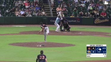 Brock Jones homers (3) on a fly ball to right field. Kamren James scores.
