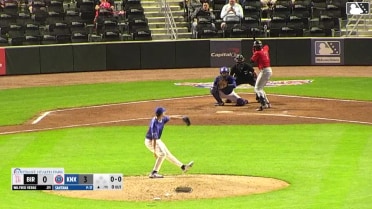 Wilfred Veras singles on a soft ground ball to shortstop Karson Simas.