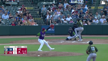 Luis Verdugo singles on a line drive to right fielder Marcus Lee Sang, deflected by first baseman Max Wagner. Ryan Jackson scores.