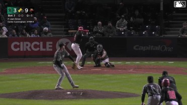 Carter Cunningham singles on a line drive to right fielder Trevor Cohen. J.R. Freethy scores. Arjun Nimmala to 3rd.