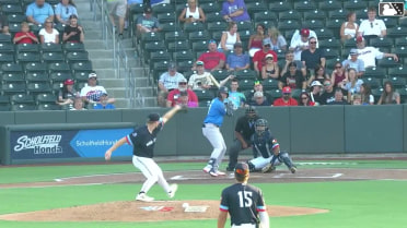 Luke Mann homers (5) on a fly ball to left center field.