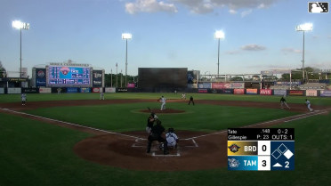 Josh Tate strikes out swinging and Estuar Suero caught stealing 2nd, catcher Engelth Urena to second baseman Enmanuel Tejeda to catcher Engelth Urena.