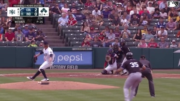 Blake Perkins out on a sacrifice fly to left fielder Ronny Simon. Kyle Manzardo scores.