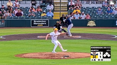 Max Anderson homers (1) on a fly ball to center field.