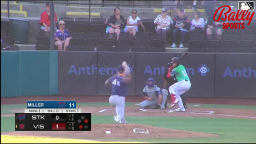 Carlos Virahonda homers (8) on a fly ball to left field. Jakey Josepha scores.