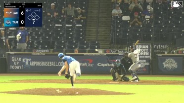 Jesus Pinto homers (6) on a fly ball to left field.