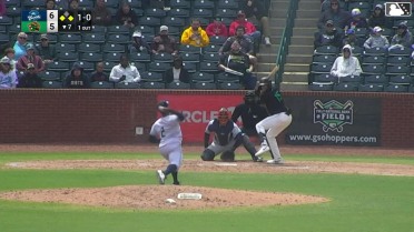 Lonnie White Jr. out on a sacrifice fly to left fielder Ethan Frey. Shalin Polanco scores.