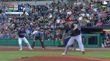 Braylen Wimmer triples (1) on a sharp fly ball to center fielder Luis Robert Jr. Jack O'Dowd scores.