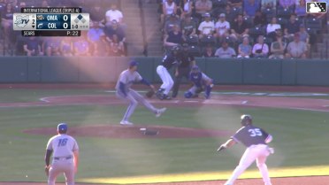 George Valera singles on a sharp line drive to right fielder John Rave. Ralphy Velazquez scores.