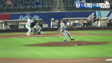 Gavin Logan homers (8) on a fly ball to left center field.