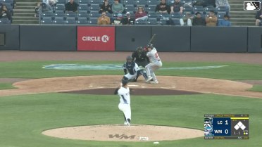 Luke Hill homers (2) on a fly ball to right field.