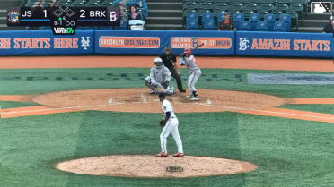 Kodey Shojinaga homers (1) on a fly ball to center field.