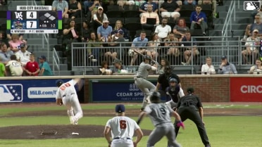 Ely Brown doubles (3) on a line drive to left fielder Maxton Martin. Kaleb Freeman scores. Bryce Eblin to 3rd.