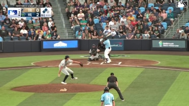 Yassel Soler singles on a line drive to center fielder Hayden Alvarez. Carlos Virahonda scores. JD Dix to 3rd.